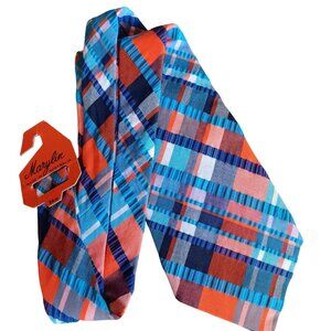 Vintage Marylin Australian Made Abstract Plaid Scarf 52" 4.5" Wide 1970's NEW